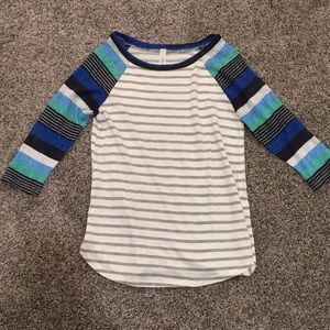 Blue Serape Stripe Top